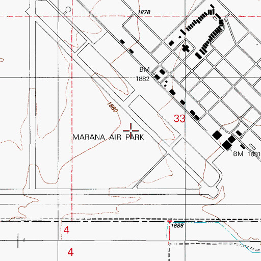 Topographic Map of Marana Army Air Field (historical), AZ