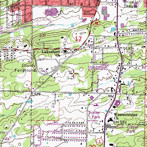Topographic Map of Advance Care Hospital Hot Springs, AR
