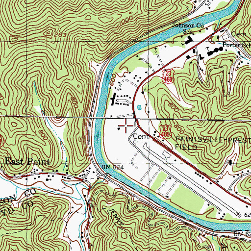 Topographic Map of Music Cemetery, KY