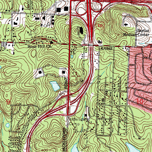 Topographic Map of Arkansas Heart Hospital, AR