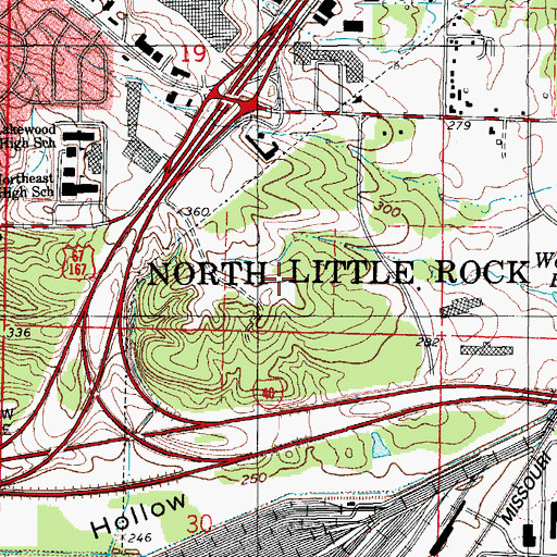 Topographic Map of Baptist Health Medical Center North Little Rock, AR