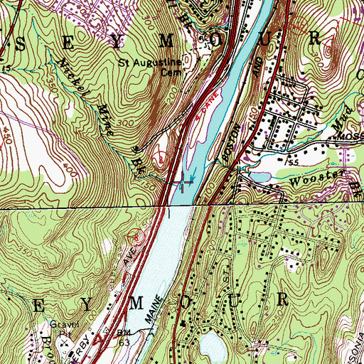 Topographic Map of Nickel Mine Brook, CT
