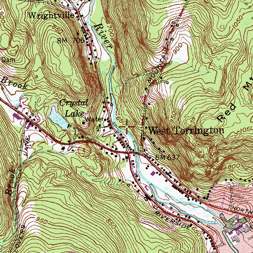 Topographic Map of Nickel Mine Brook, CT
