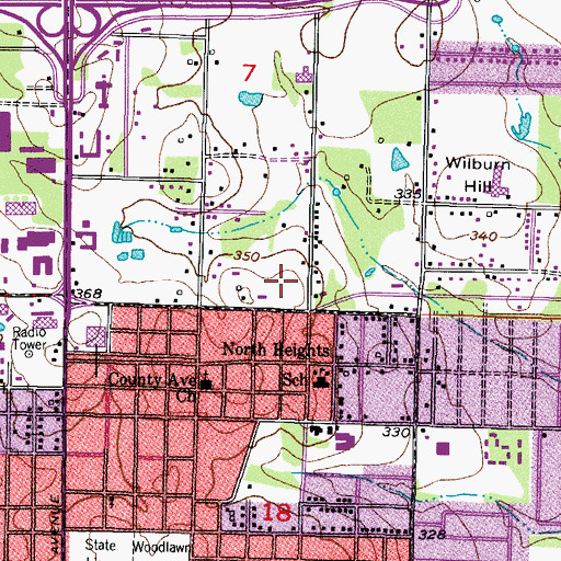 Topographic Map of Vista Health Texarkana, AR