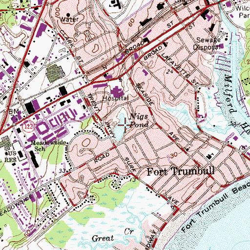 Topographic Map of Walker Pond, CT