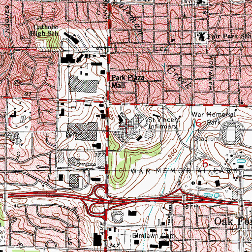 Topographic Map of Select Specialty Hospital Little Rock, AR