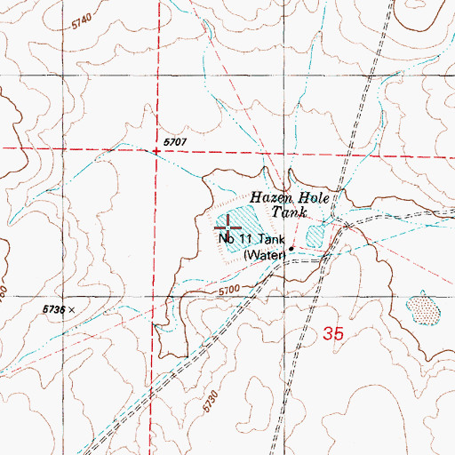 Topographic Map of Number Eleven Tank, AZ