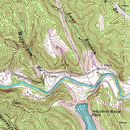 Topographic Map of Stony Branch, KY