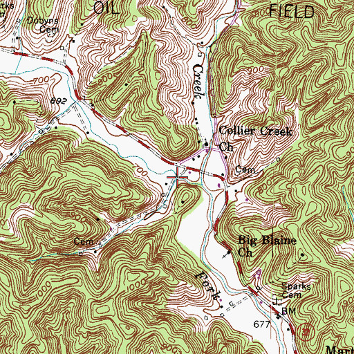 Topographic Map of Jim Brown Branch, KY