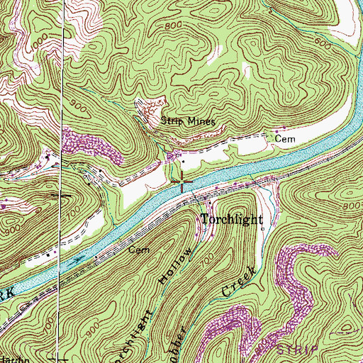 Topographic Map of Gavitts Branch, KY