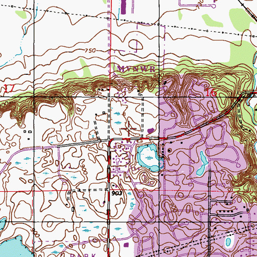 Topographic Map of Savage Post Office, MN