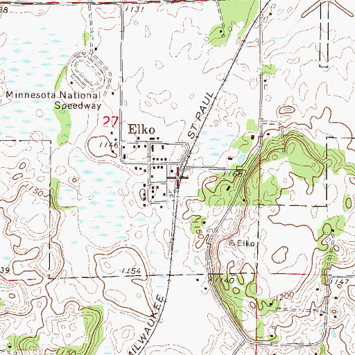 Topographic Map of Elko, MN