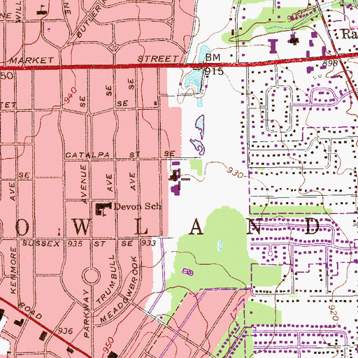 Topographic Map of Saint Joseph Health Center, OH