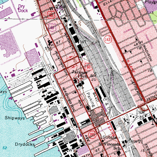 Topographic Map of Calvary Baptist Church, VA