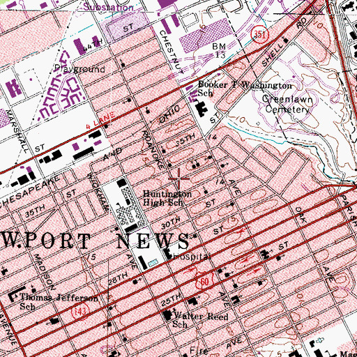 Topographic Map of Glorious Church of the Lord Jesus, VA
