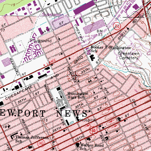 Topographic Map of Perry's Temple, VA