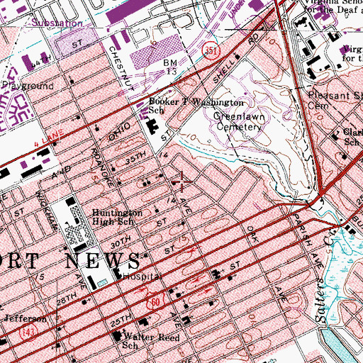 Topographic Map of Christian Union Church of Christ, VA