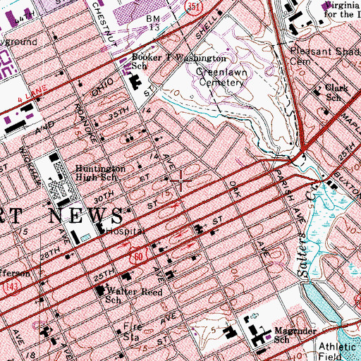 Topographic Map of Trinity Baptist Church, VA