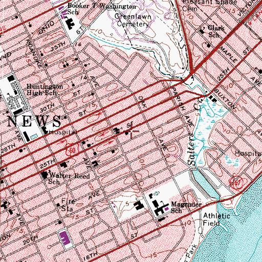 Topographic Map of Church of the Lord Jesus, VA