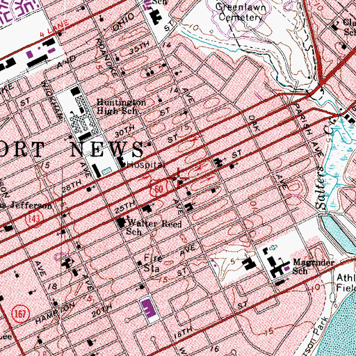 Topographic Map of Rising Star Christian Church, VA