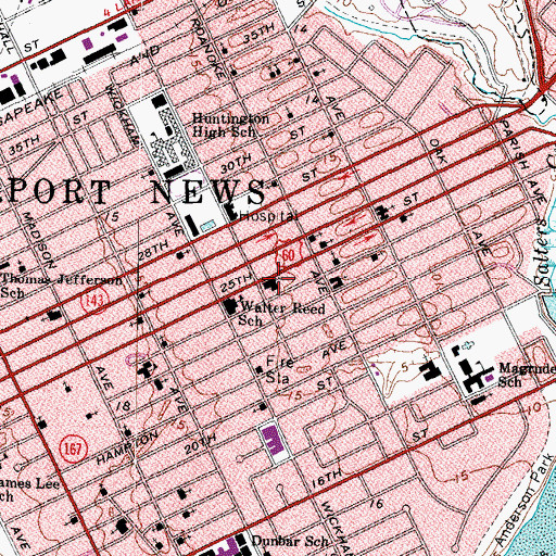 Topographic Map of Saint John Church of God in Christ, VA