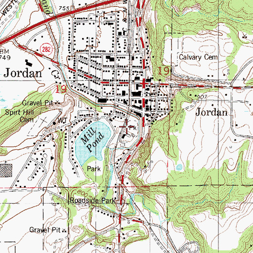 Topographic Map of Pekarna Park, MN