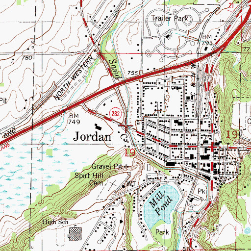 Topographic Map of Riesgraf-Lions Park, MN
