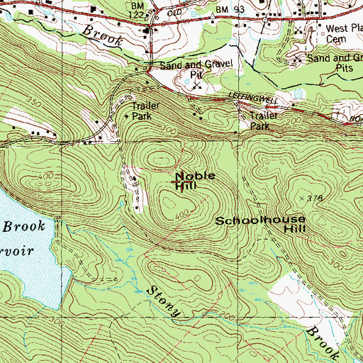 Topographic Map of Noble Hill, CT