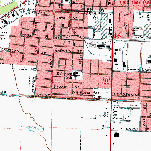 Topographic Map of Blytheville Charter School, AR