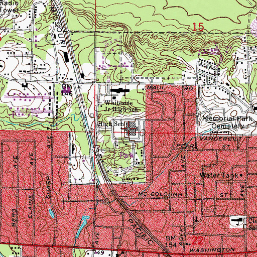 Topographic Map of Camden Fairview Middle School, AR