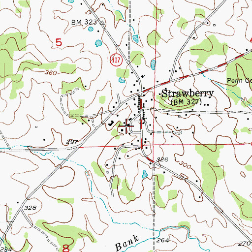 Topographic Map of Hillcrest High School, AR