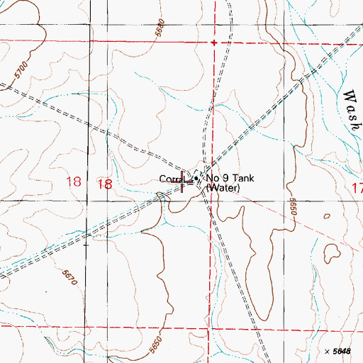 Topographic Map of Number Nine Tank, AZ