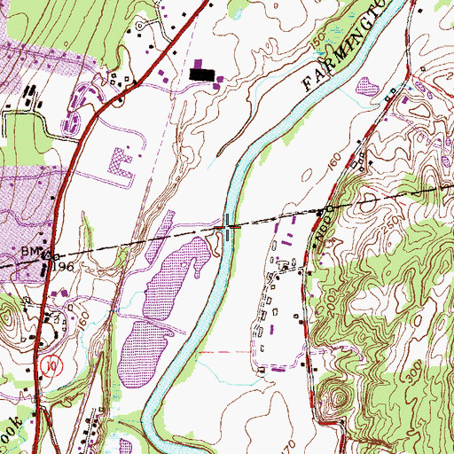 Topographic Map of Nod Brook, CT