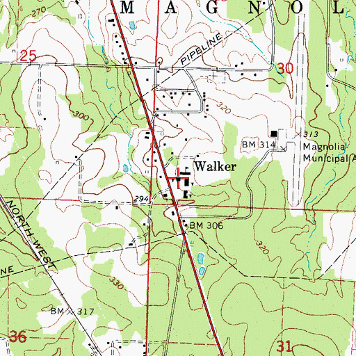 Topographic Map of Walker Pre - K Center, AR