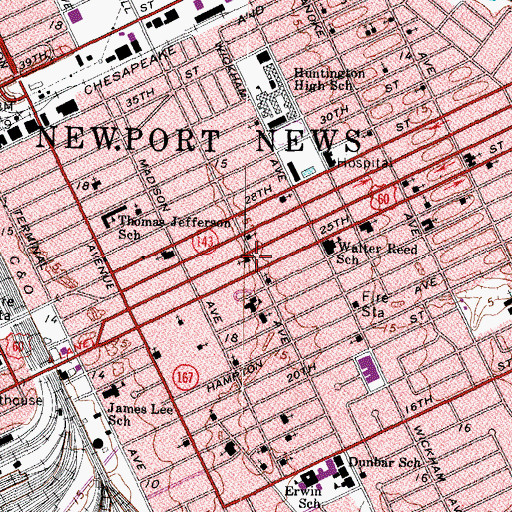 Topographic Map of Saint Augustine Episcopal Church, VA