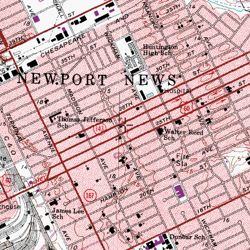 Topographic Map of Gospel Light United Holy Church, VA