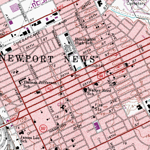 Topographic Map of Galilee Baptist Church, VA