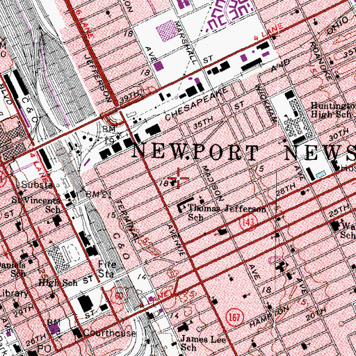 Topographic Map of Miracle Temple Baptist Church, VA