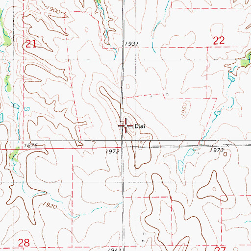 Topographic Map of Sand Mound, KS