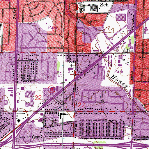 Topographic Map of Saint John's Evangelical Lutheran Church, WI