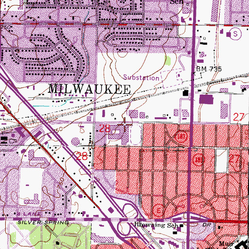 Topographic Map of Madison High School, WI