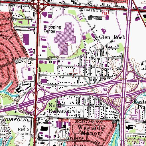 Topographic Map of Tidewater Primitive Baptist Church, VA