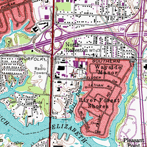 Topographic Map of Riverside Baptist Church, VA