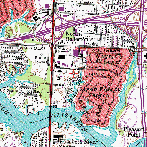 Topographic Map of Aldersgate United Methodist Church, VA