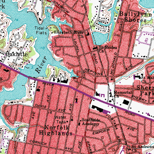 Topographic Map of New Covenant Fellowship Church, VA