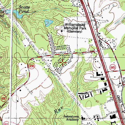 Topographic Map of The Hamlet, VA