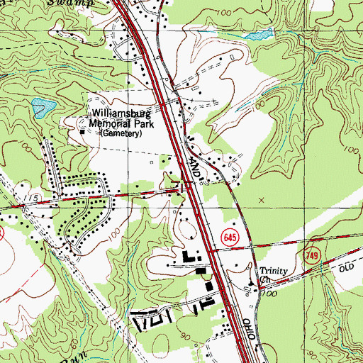 Topographic Map of Ewell Station Shopping Center, VA