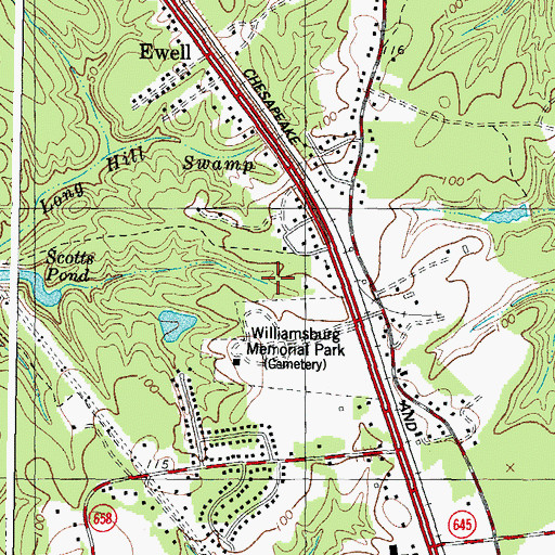 Topographic Map of Berkeley Commons Outlet Center, VA