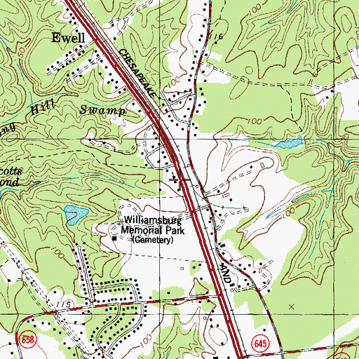 Topographic Map of Kingdom Hall of Jehovahs Witness, VA