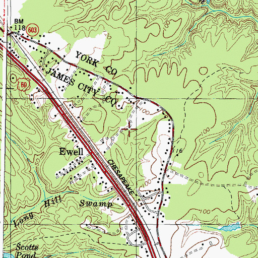 Topographic Map of Old Stage Manor, VA